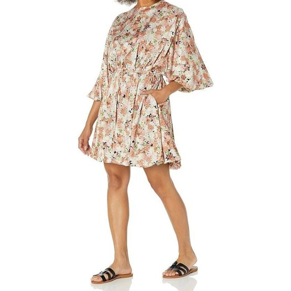The Drop x Kelclight Mini Dress Large Dolman Sleeve Floral‎ Balloon Hem Cottage